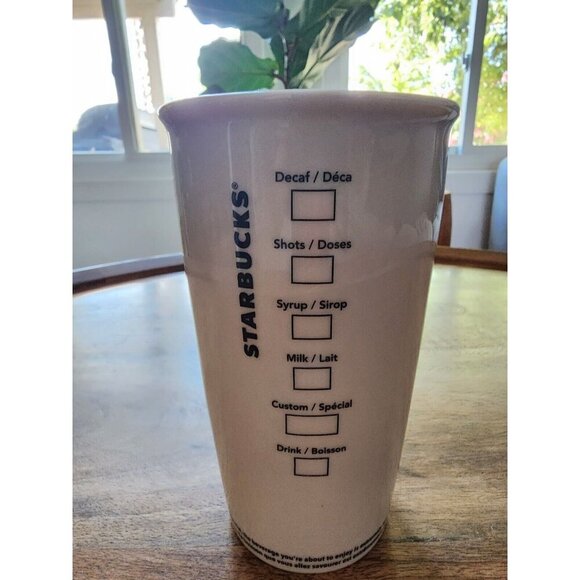 2016 Starbucks Siren Mermaid Logo Ceramic Travel Tumbler w/Lid 12oz Grande - Picture 2 of 4